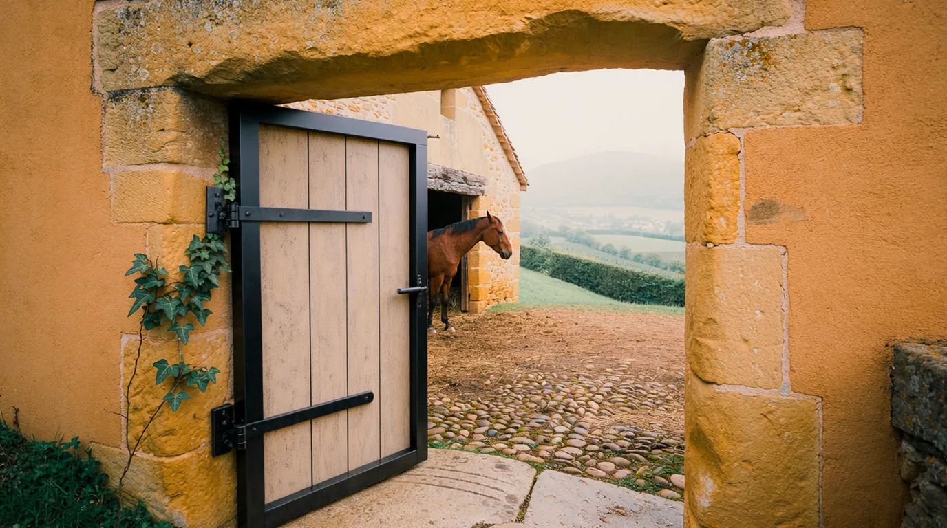 Entrée, Les Écuries aux Fay, centre équestre à Montanges