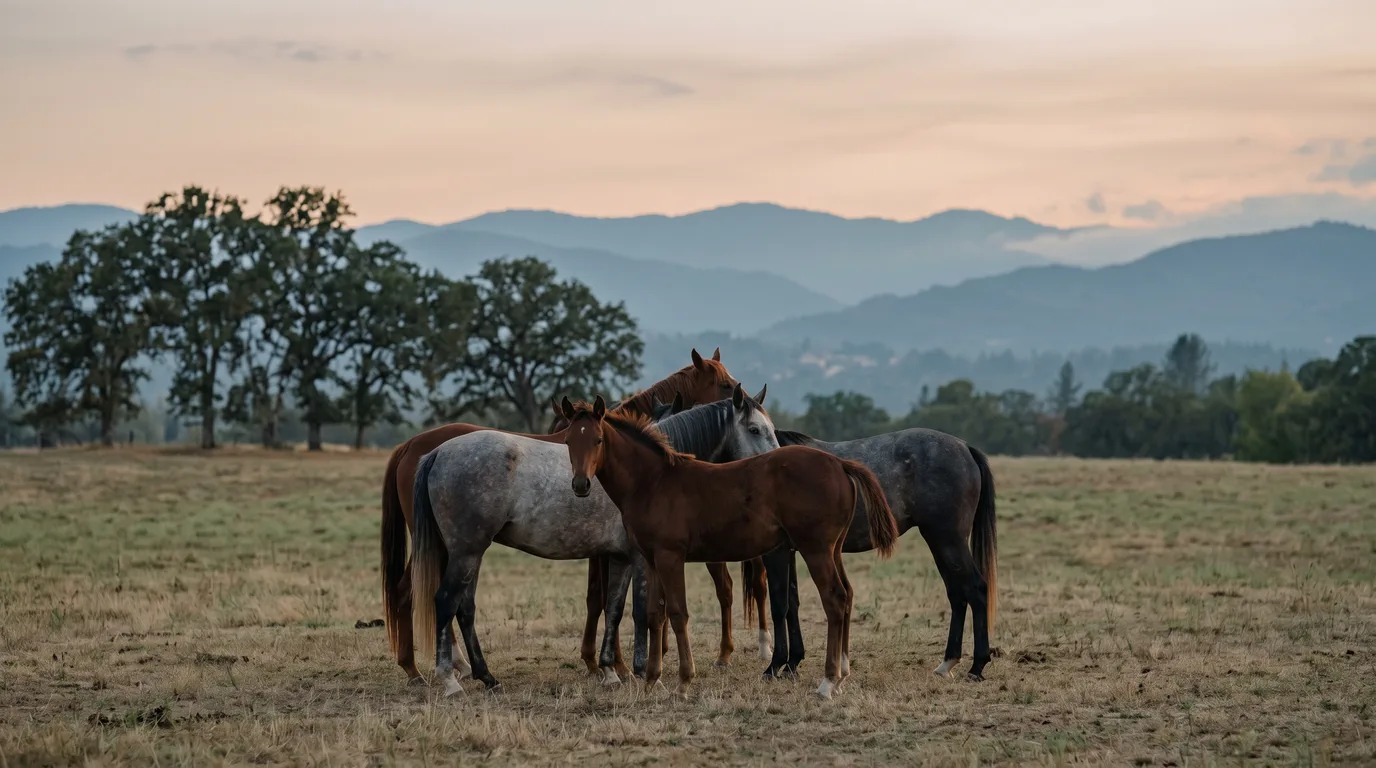 Chevaux en liberté, Les Écuries aux Fay, Ain